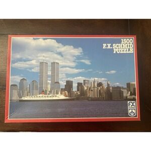 Vintage F.X. Schmid 1500 Piece Puzzle Manhattan NYC Twin Towers WTC‎ Germany